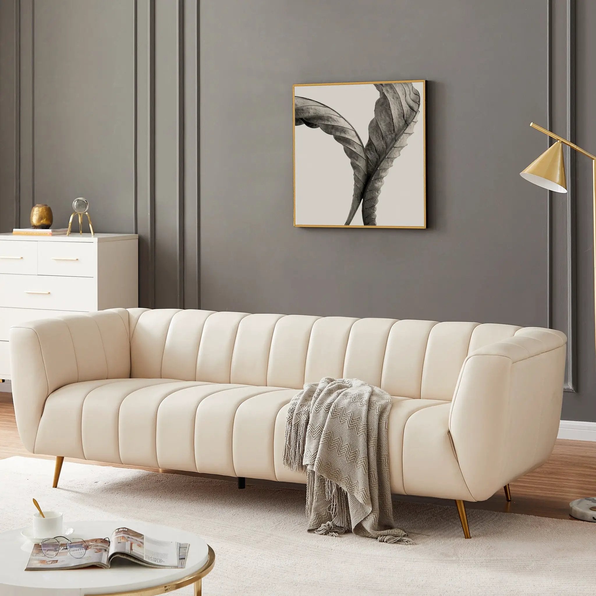 Lamattina - Genuine Italian Channel Tufted Sofa by Unique Piece Furniture