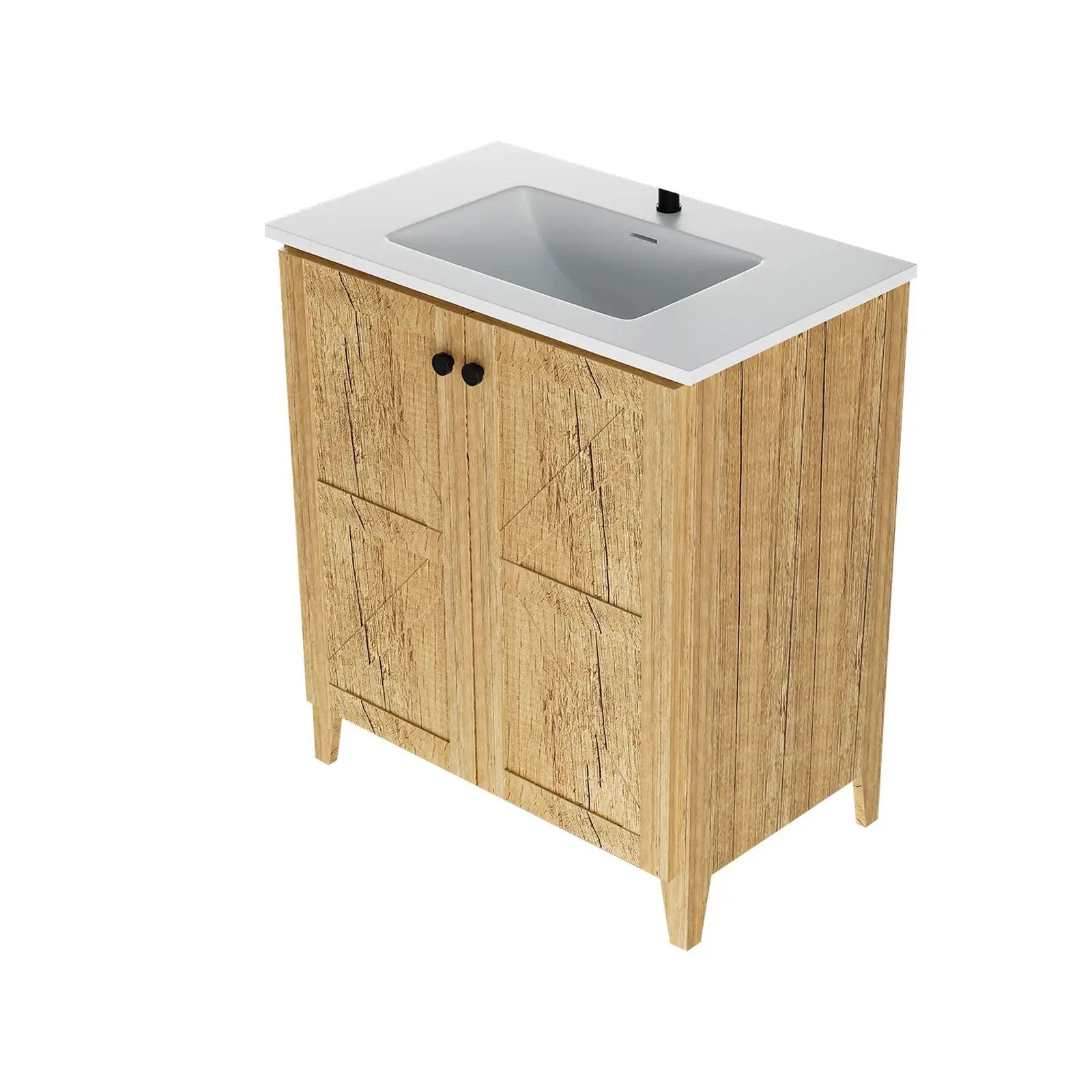 Folding Floor Cabinet With Ceramic Sink, Space Saving by Unique Piece Furniture