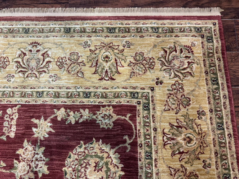 Traditional Wool Oriental Rug 9x13, Large Power Loomed Carpet, Burgundy by Jewel Rugs