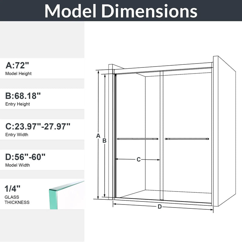 Modern Semi Frameless Double Sliding Shower Door by HouseOfZazla