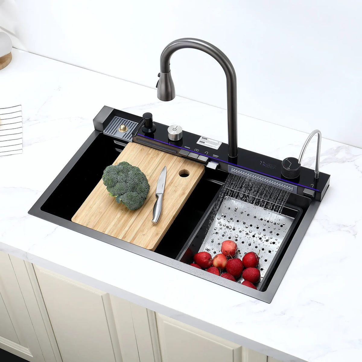 Pull-Out Faucet Single Bowl Kitchen Sink 304 Stainless Steel by HouseOfZazla