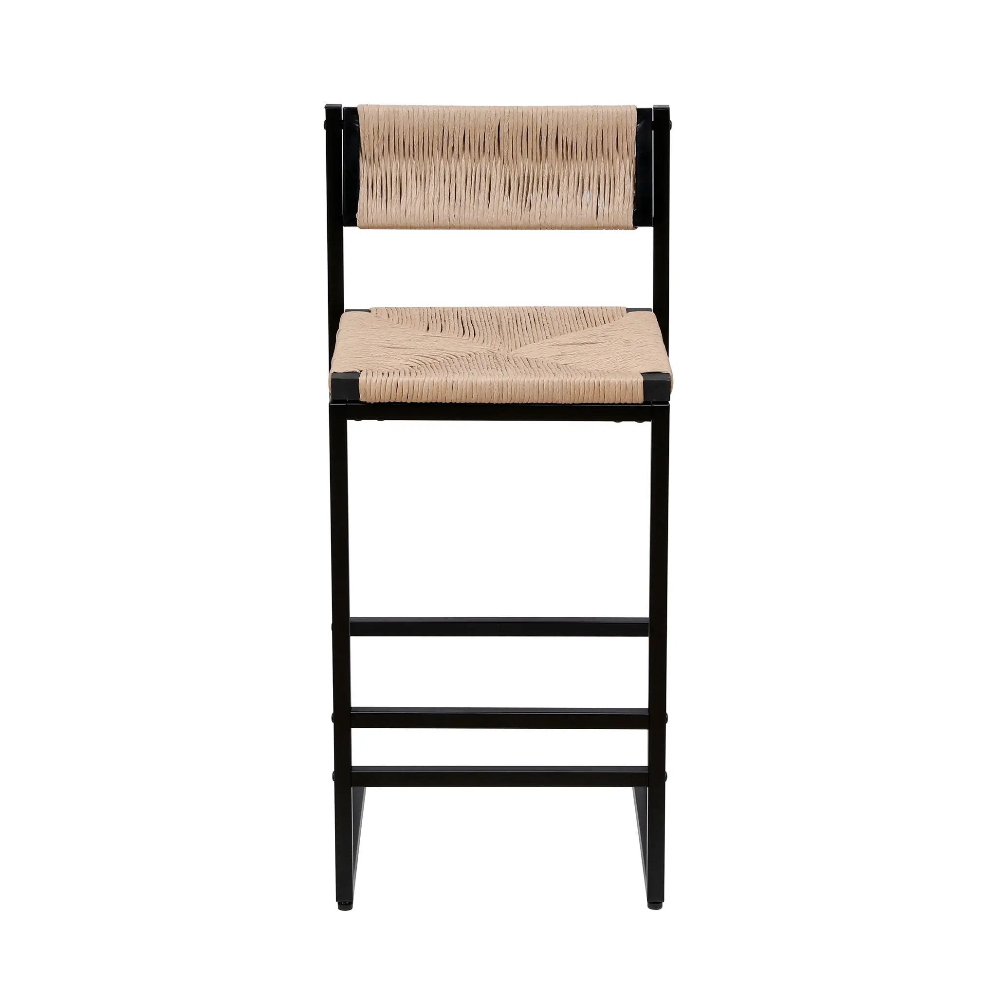 Bar Stools Paper Rope Weave Dining Chairs With Back Hand Weave Stools For Kichen Island, Bar & Counter (Set of 2) by Unique Piece Furniture