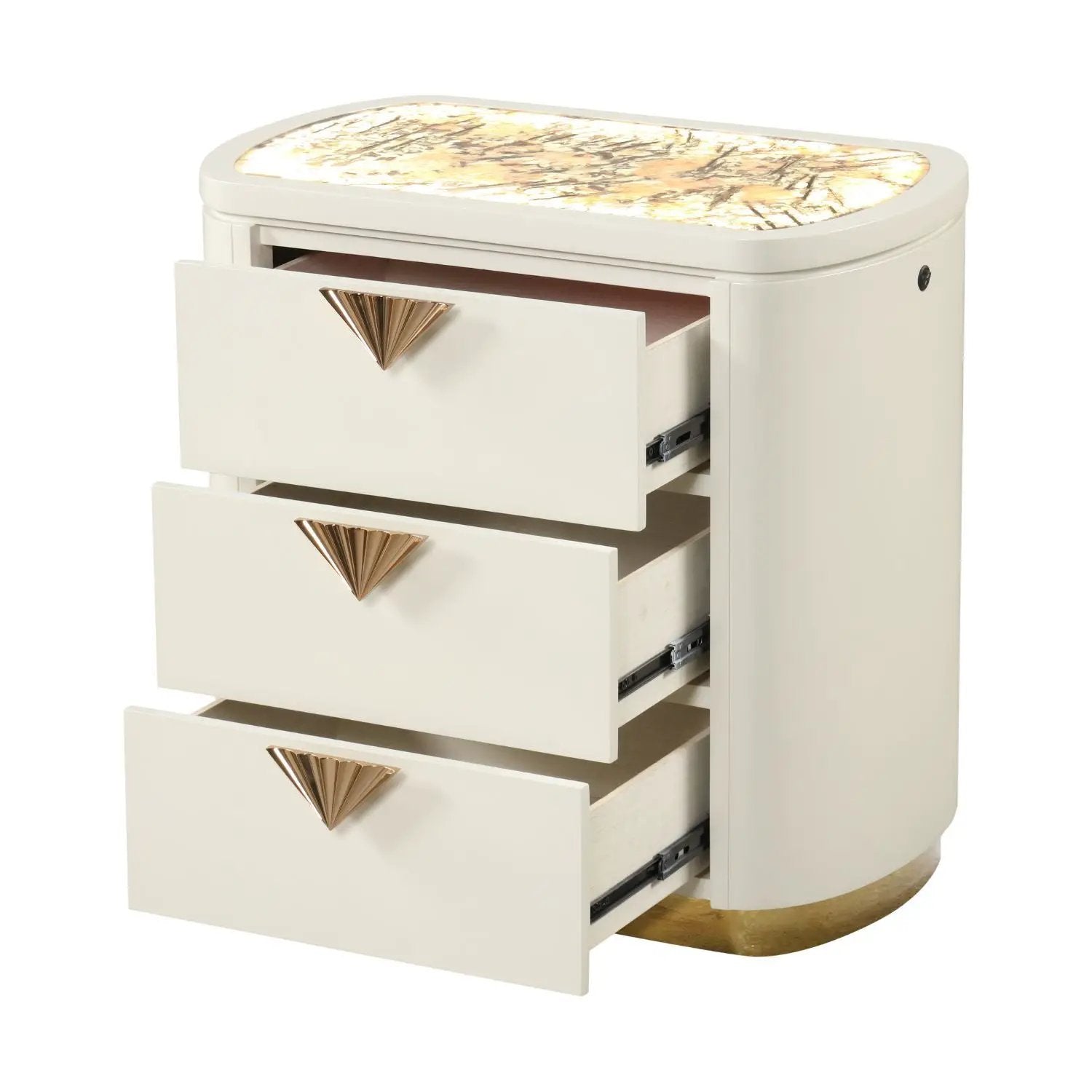 La Pierre - 3 Drawer Nightstand - Beige by HouseOfZazla