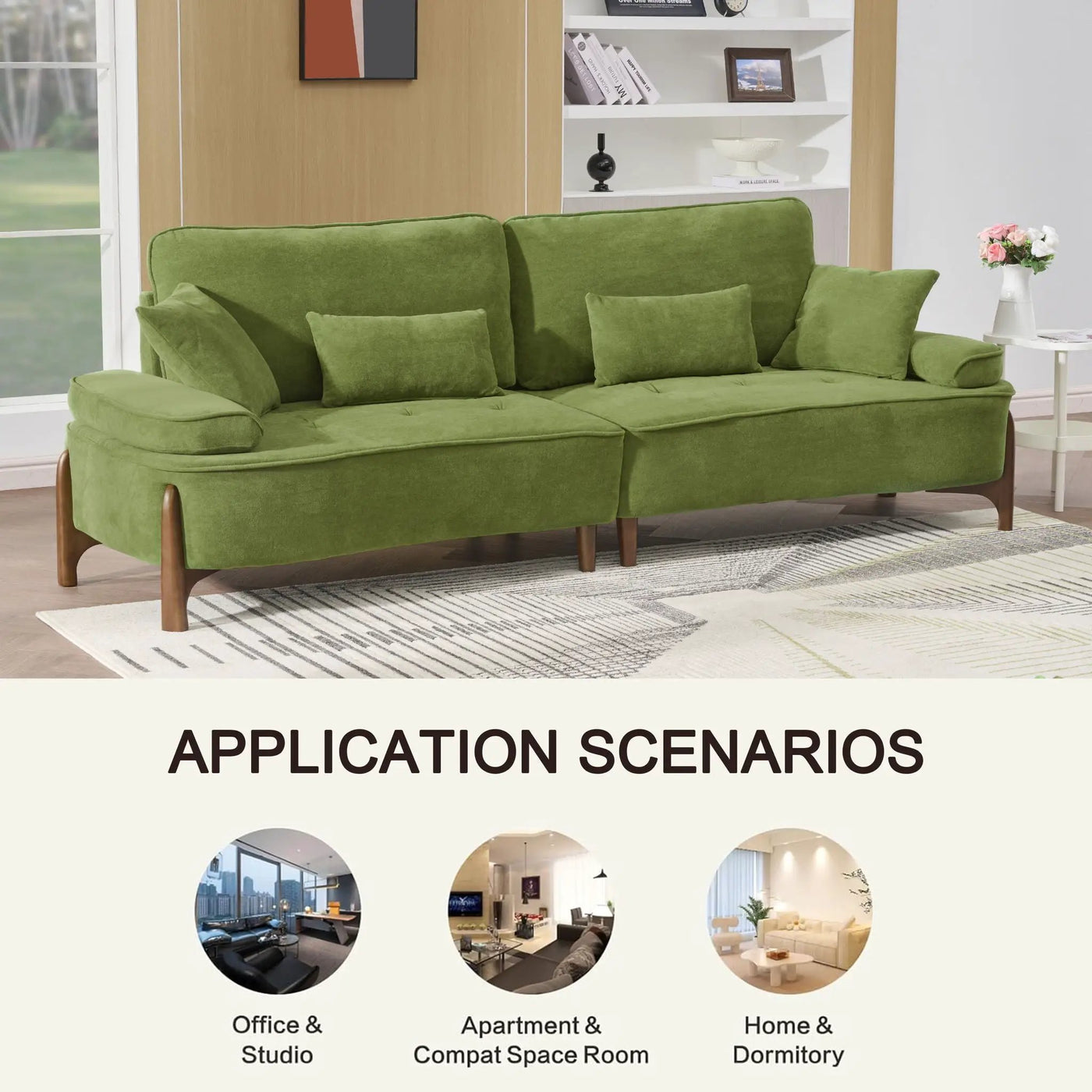 Comfortable Deep Seated Sofa With Pillows by Unique Piece Furniture