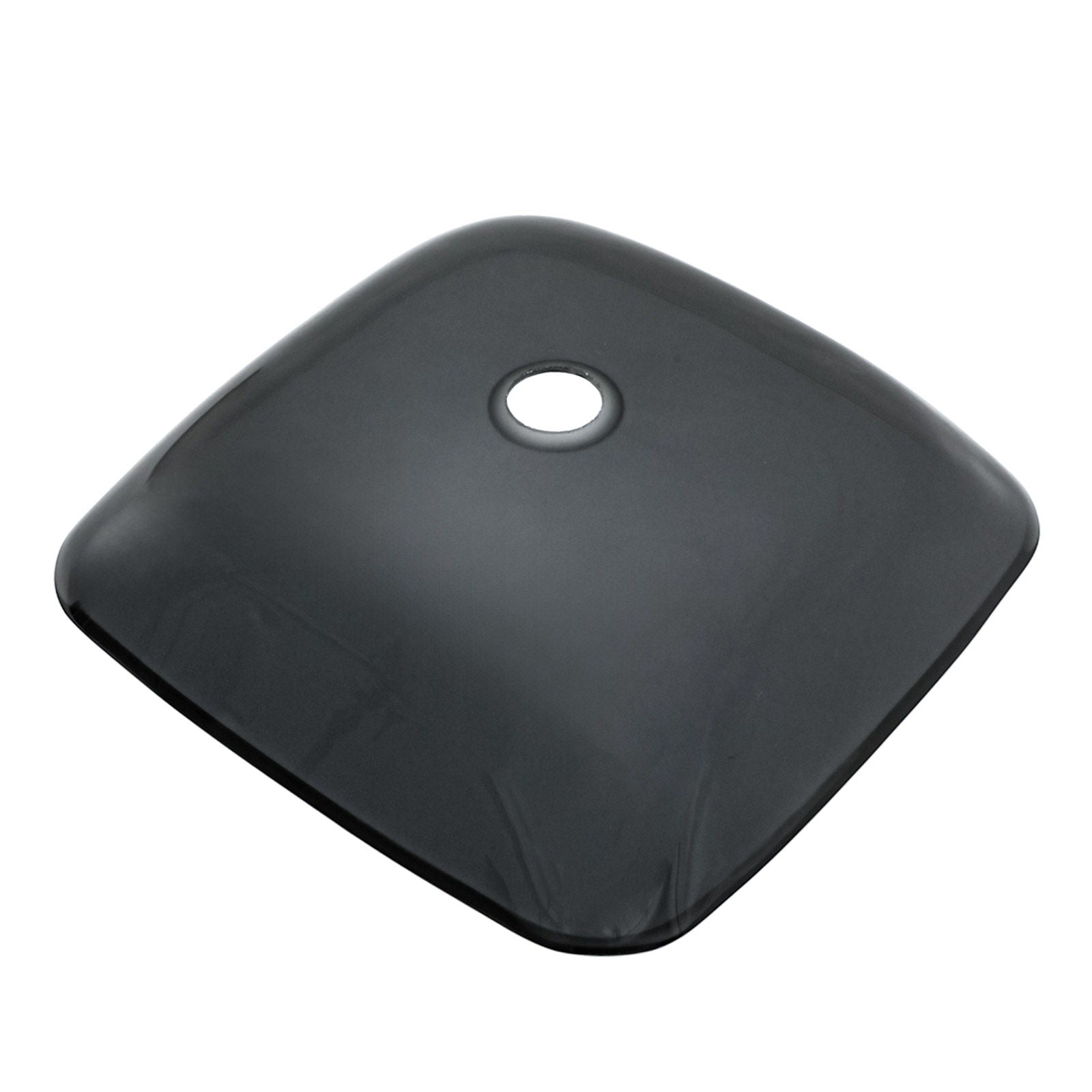 Square Vessel Sink For Bathroom, Above Counter Design With Pop Up Drain, Smooth Rounded Edges - Gray by HouseOfZazla