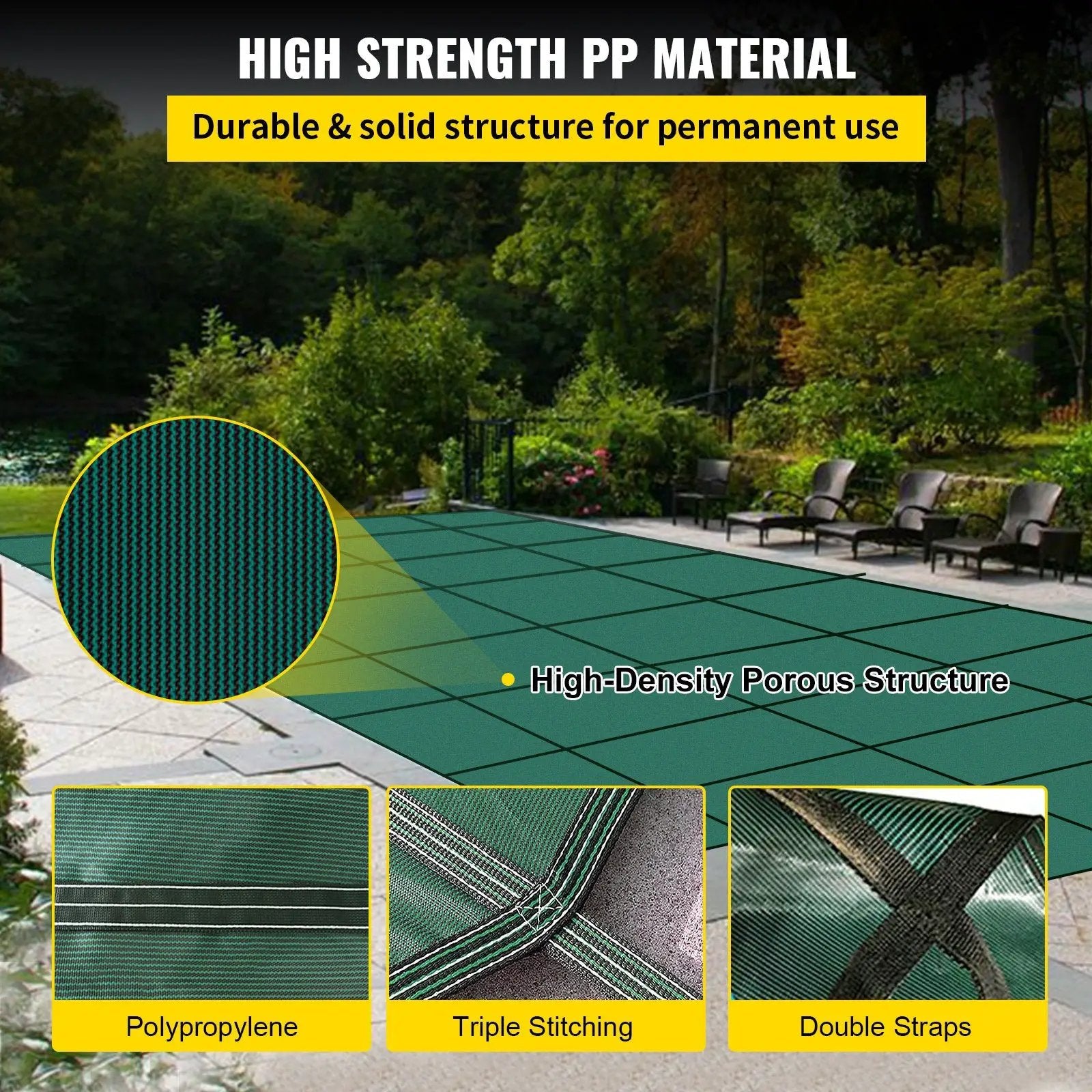 Pool Safety Cover Fits 20 x 38 ft Rectangle Inground Pools by HouseOfZazla
