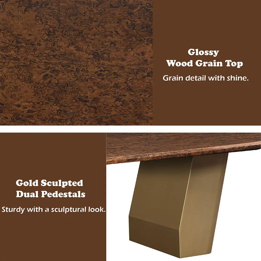 Jamonica - Dining Table - Brown / Gold by Unique Piece Furniture
