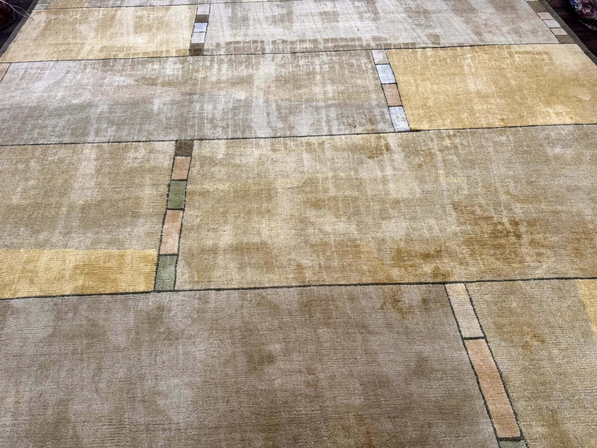 Tufenkian Tibetan Rug 12x16, Handmade Wool Modern Area Rug, Palace Size Carpet by Jewel Rugs