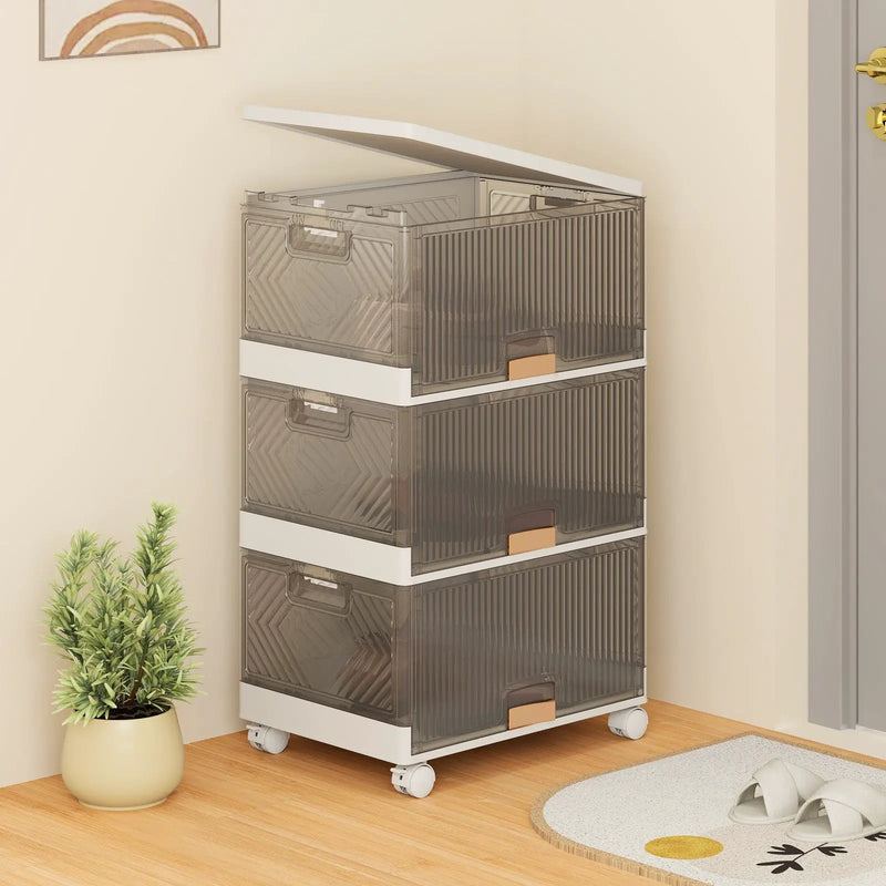 3/4/5/6-Cube Stackable Storage Bins with Detachable Wheels by DirectDeals
