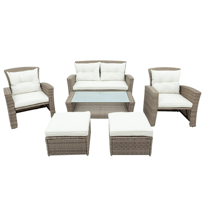 Set Of 4 Piece All Weather Wicker Patio Furniture by BLAKHOM