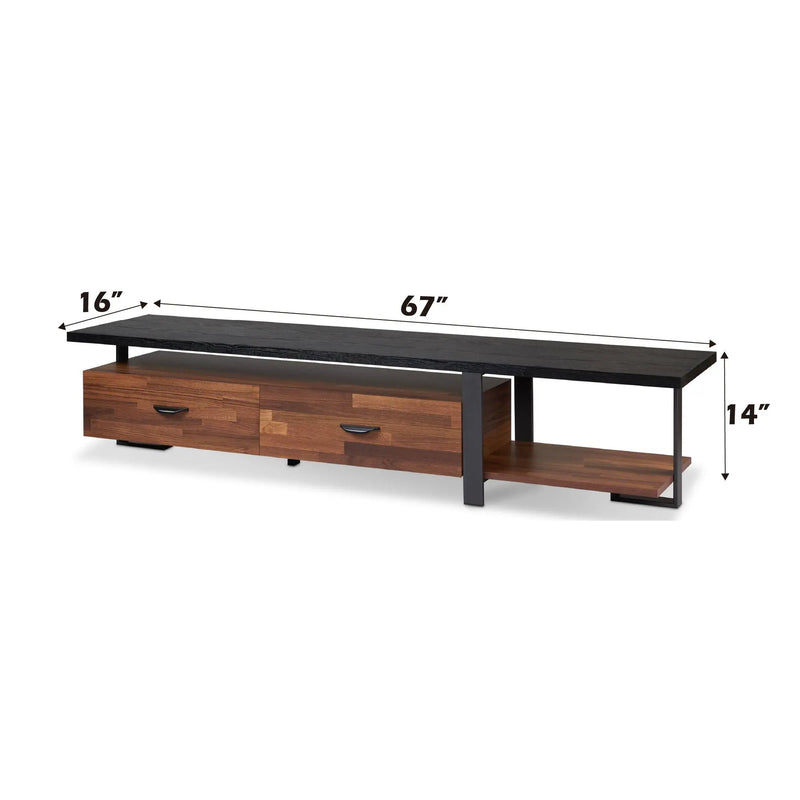 Elling - TV Stand - Walnut / Black by Unique Piece Furniture