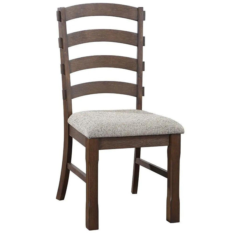 Pascaline - Side Chair (Set of 2) - Gray Fabric, Rustic Brown & Oak by Unique Piece Furniture
