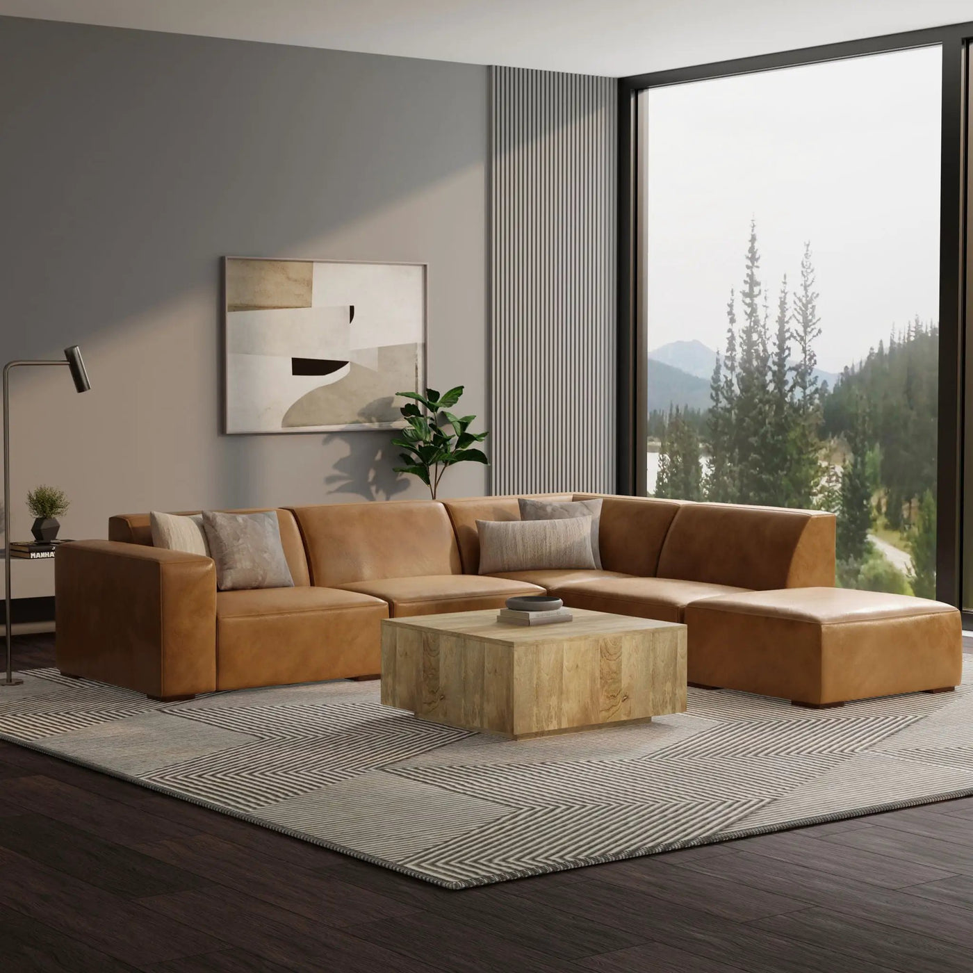 Rex - Handcrafted Sectional Sofa And Ottoman by HouseOfZazla