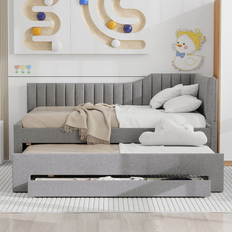Upholstered Daybed With Trundle And 3 Drawers by HouseOfZazla