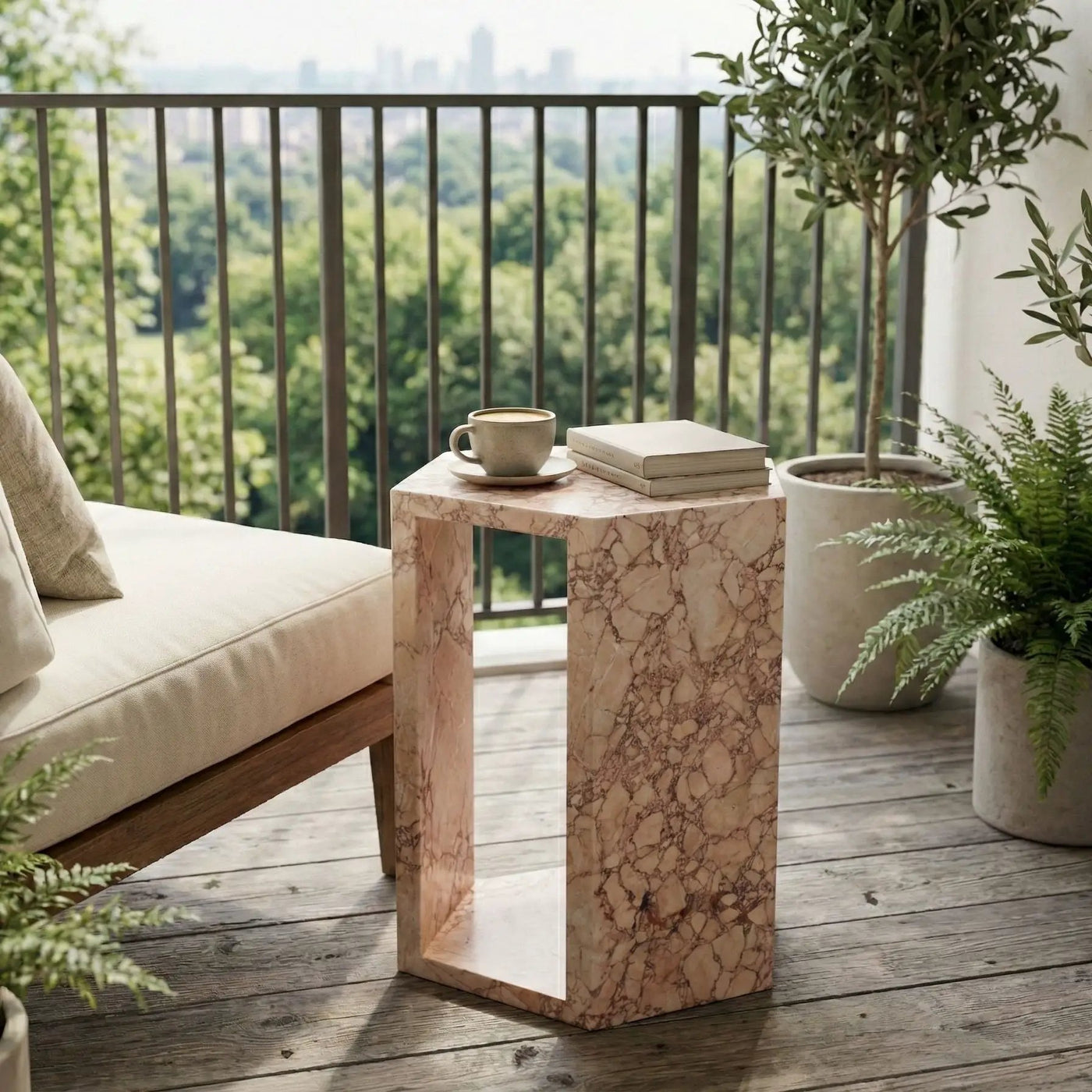 Modern Minimalist Hexagon Side Table by Unique Piece Furniture
