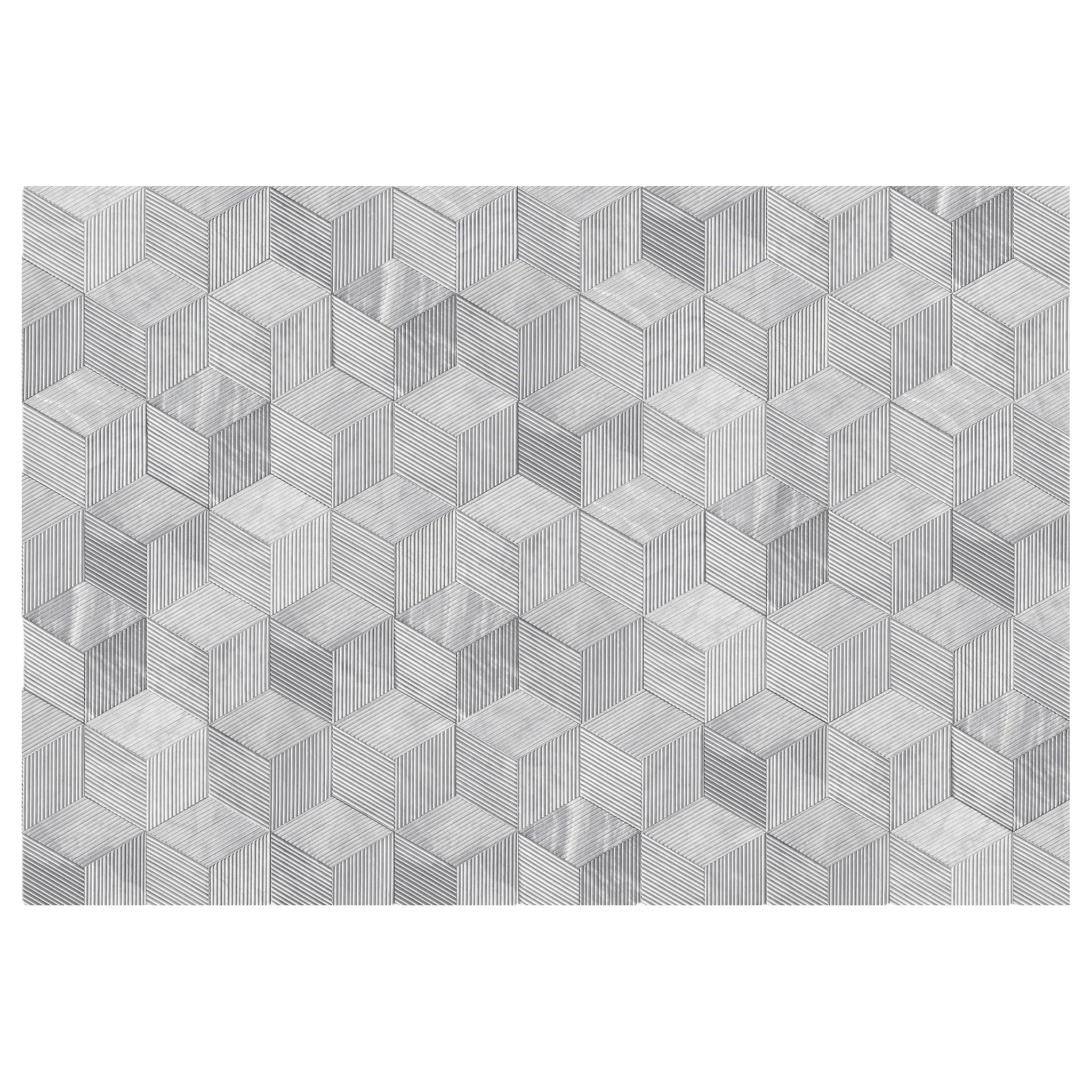 Hexagon Natural Stone Marble Tile, 3D Fluted (Set of 12) by HouseOfZazla