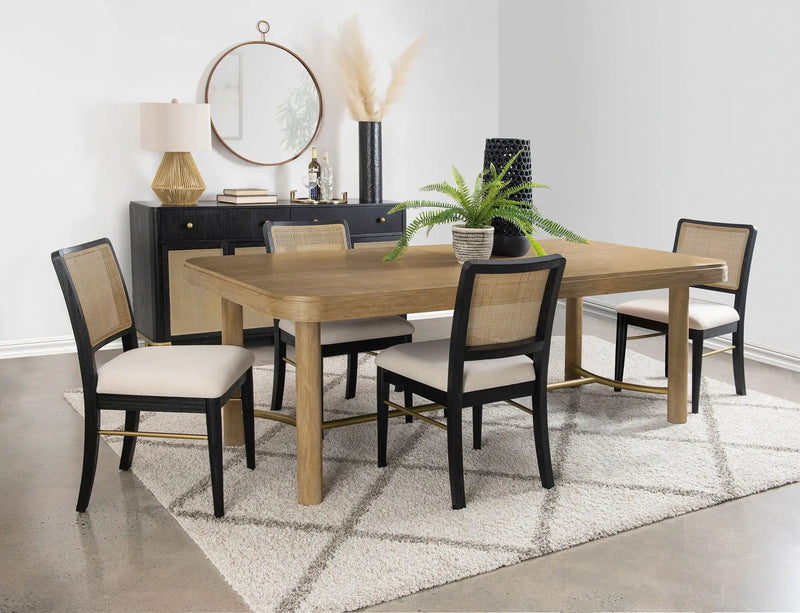 Arini 5-piece Extension Leaf Dining Table Set Sand Wash and Black by Unique Piece Furniture