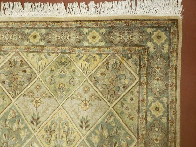 2' 7" X 9' Vintage Handmade India Floral Oriental Wool Runner Rug Hand Knotted by Jewel Rugs