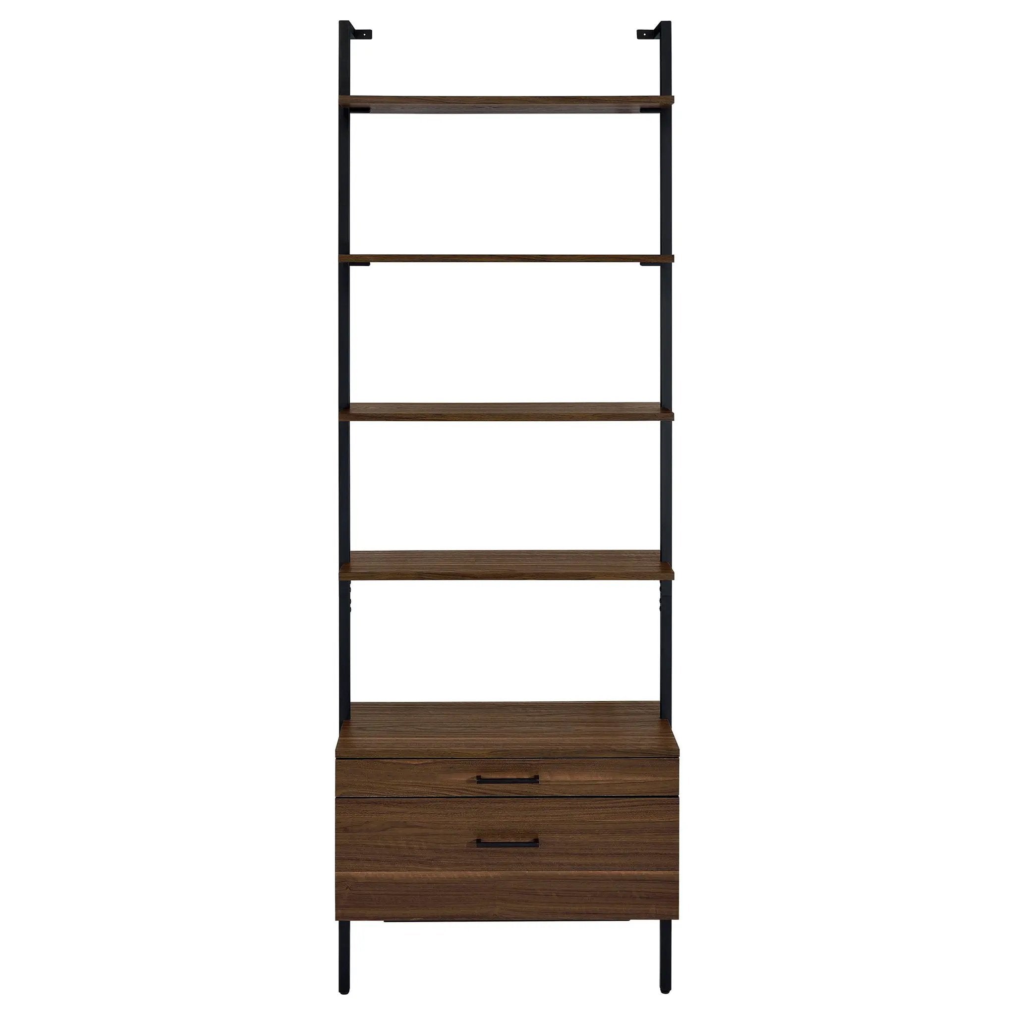 Owens 96-inch 4-shelf Storage Wall Bookshelf Walnut by Unique Piece Furniture