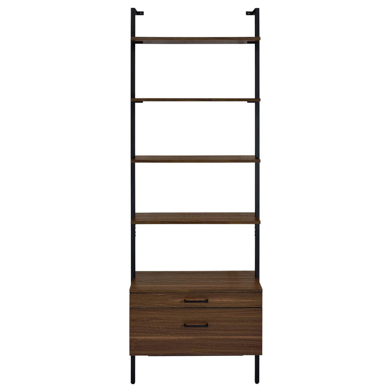 Owens 96-inch 4-shelf Storage Wall Bookshelf Walnut by Unique Piece Furniture