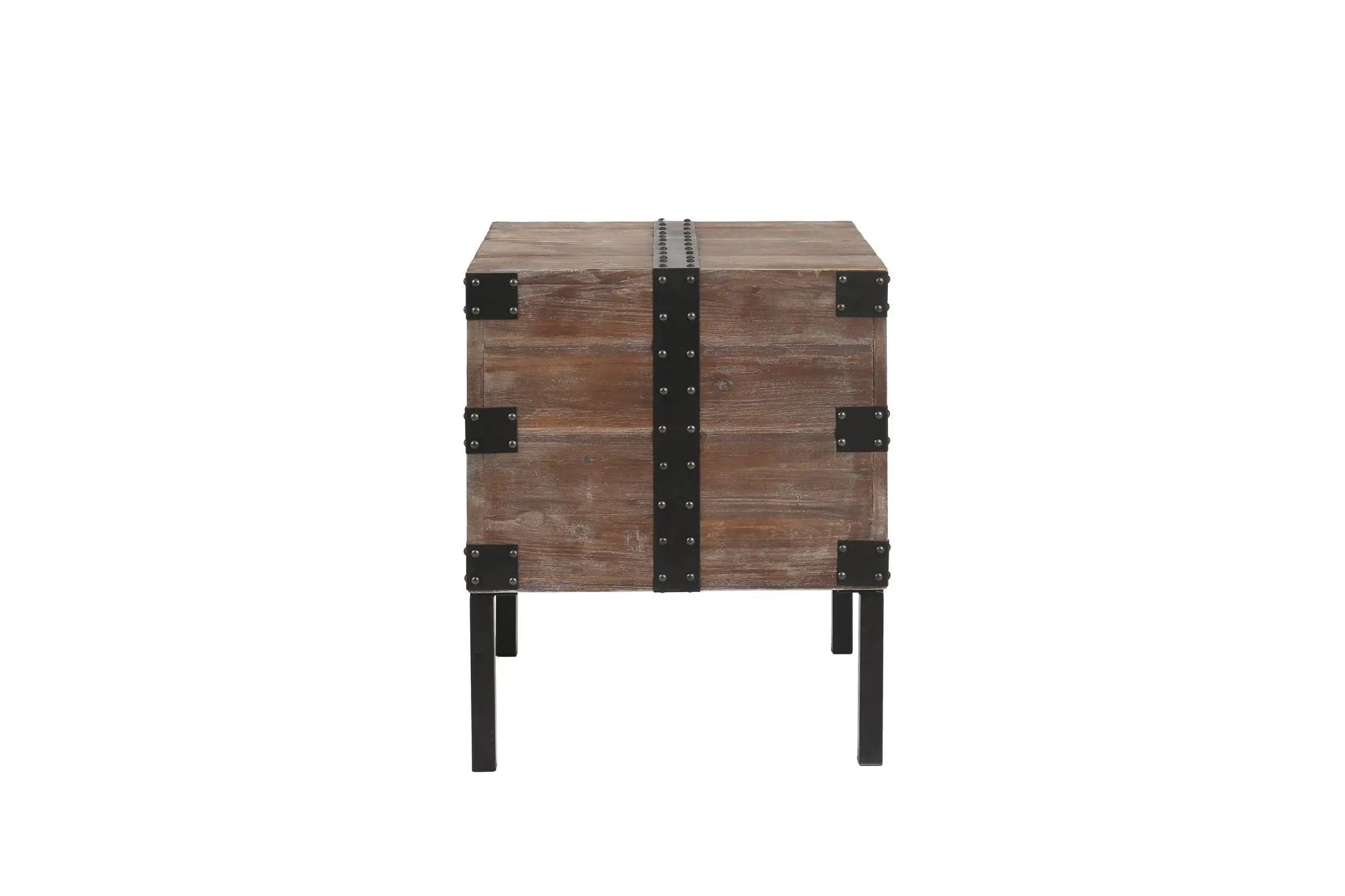 Trunk Table And Side Table With Large Storage Dress Up Your Liviing Room (Set of 3) - Antique Gray by HouseOfZazla