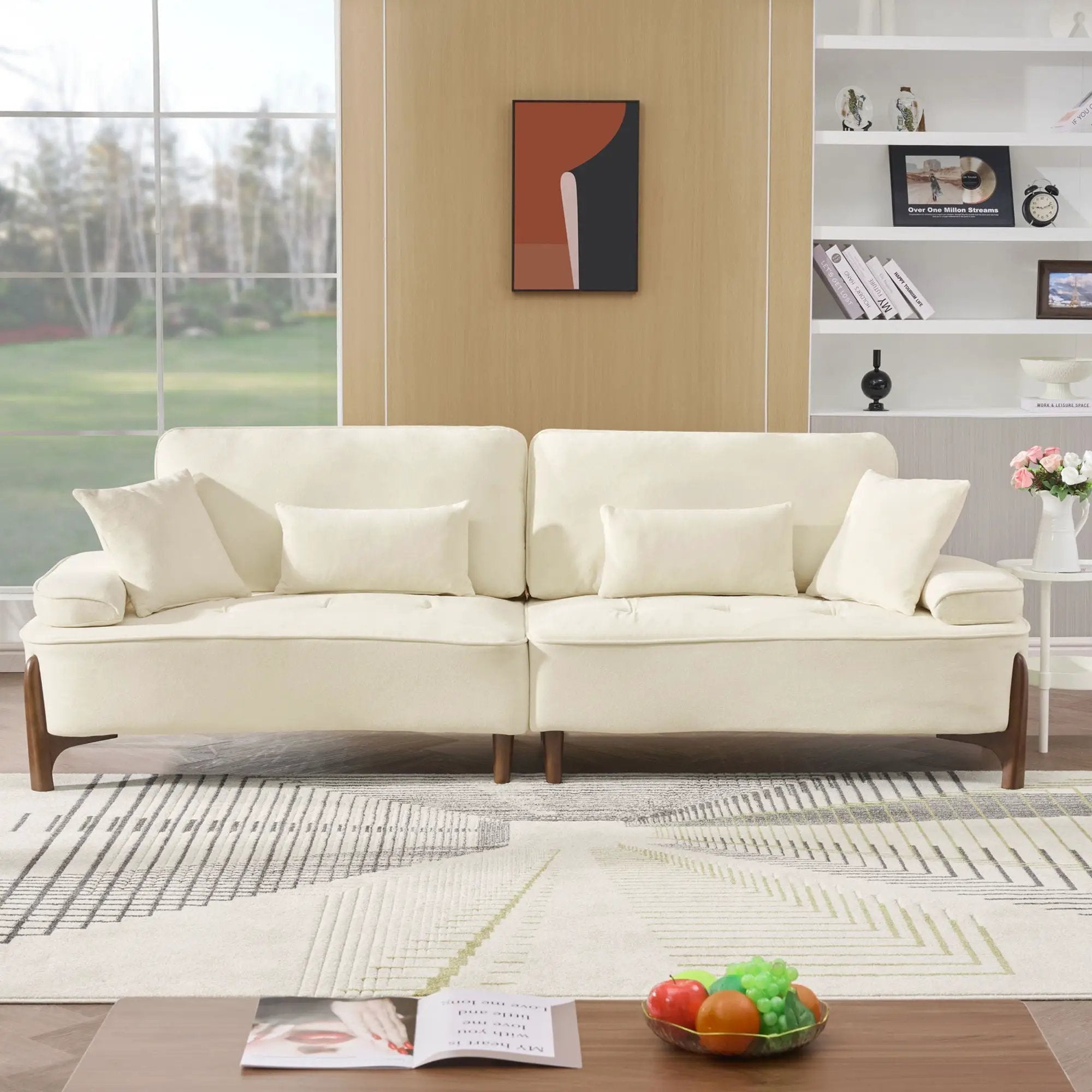 Comfortable Deep Seated Sofa With Pillows by Unique Piece Furniture