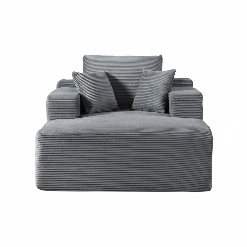 Convertible Chaise Lounge Chair With Wide Armrest & Throw Pillows by HouseOfZazla