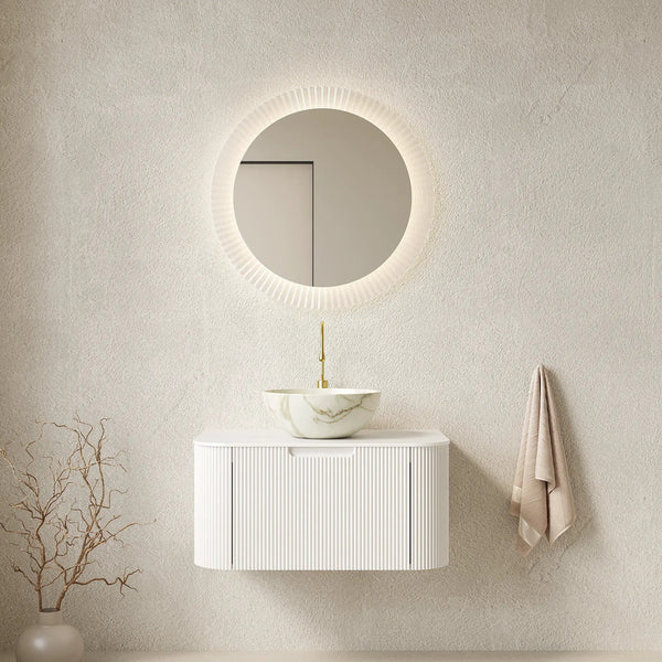 DINA 30" Bathroom Vanity & Sink with Floating Curved Edges