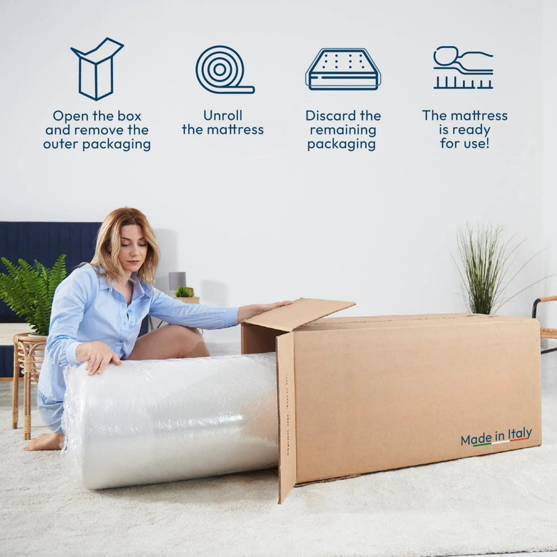 12'' Hybrid Mattress With Pocket Springs And Memory Foam, Medium Firm Support - White - Queen by HouseOfZazla