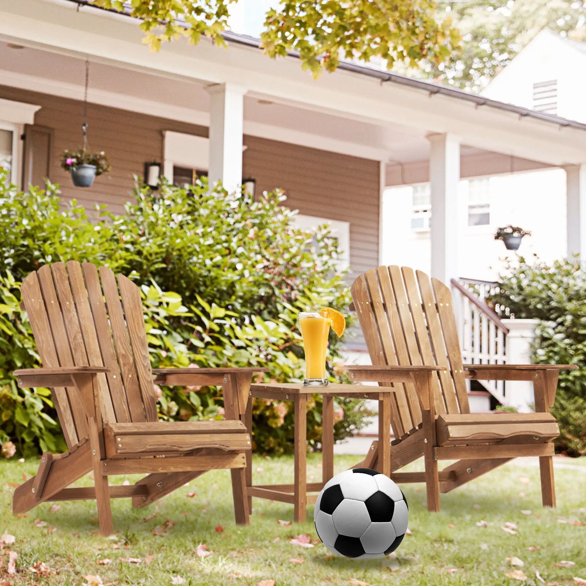 Lounge Patio Chair For Garden Outdoor Wooden Folding Adirondack Chair (Set of 2) Solid Cedar Wood Lounge Patio Chair For Garden by Unique Piece Furniture