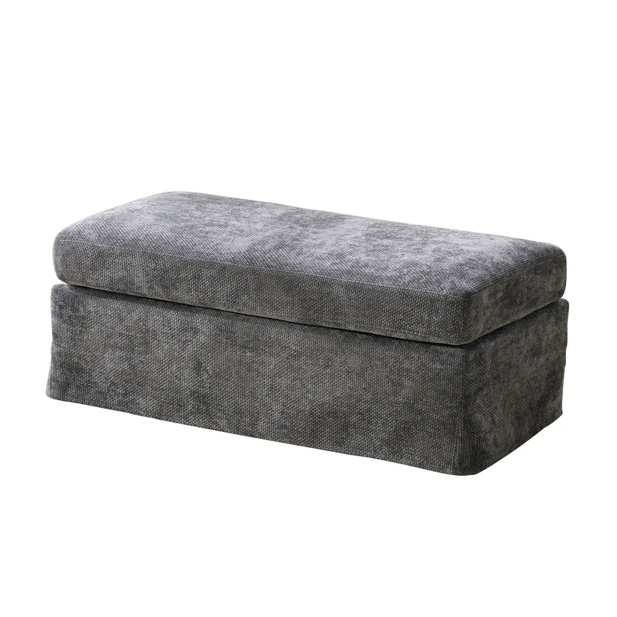 Wide Modern Upholstered Ottoman Foot Stool by Unique Piece Furniture