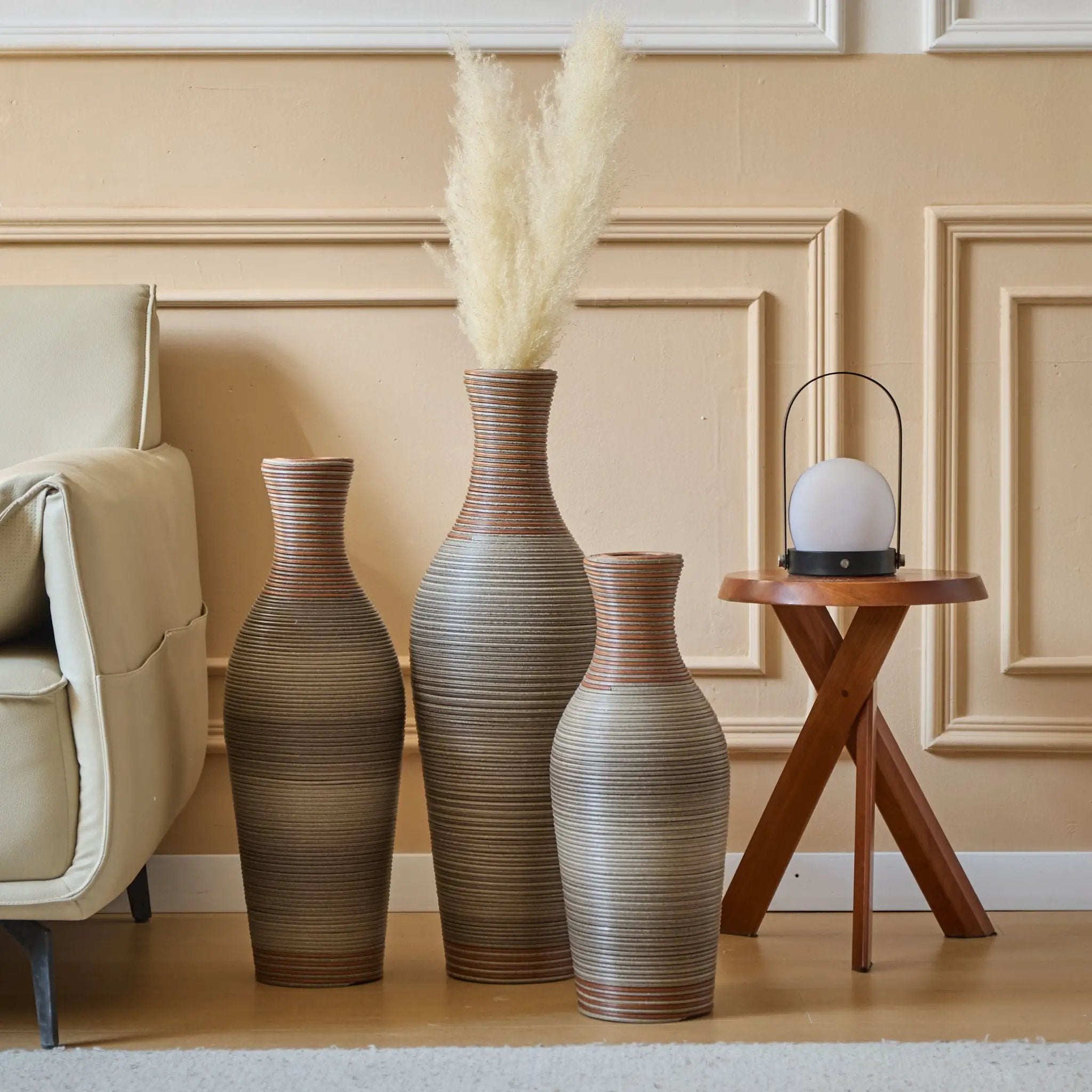 Classic And Neat Floor Vase, High Independent Flower Stand (Set of 3) by Unique Piece Furniture