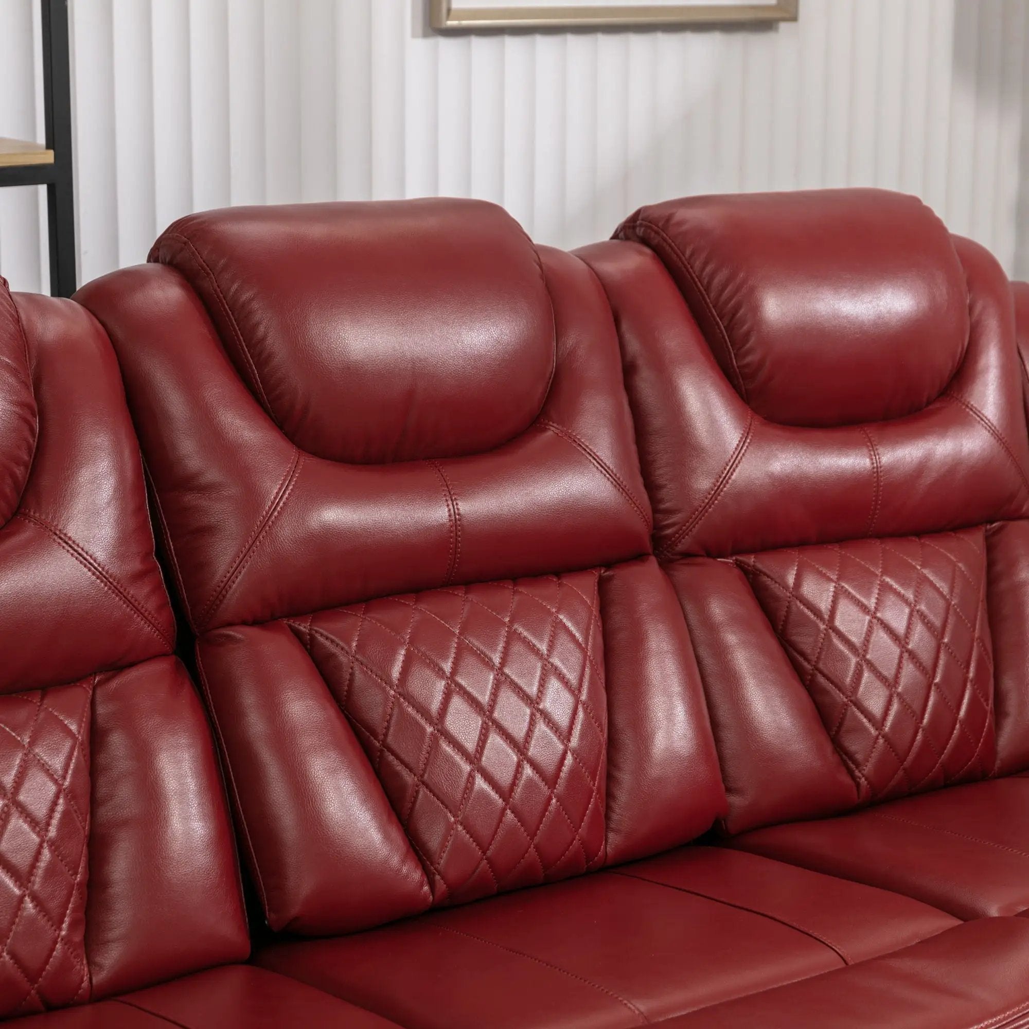 Home Theater Seating Manual Recliner Chair With Center Console And Led Light Strip For Living Room by HouseOfZazla