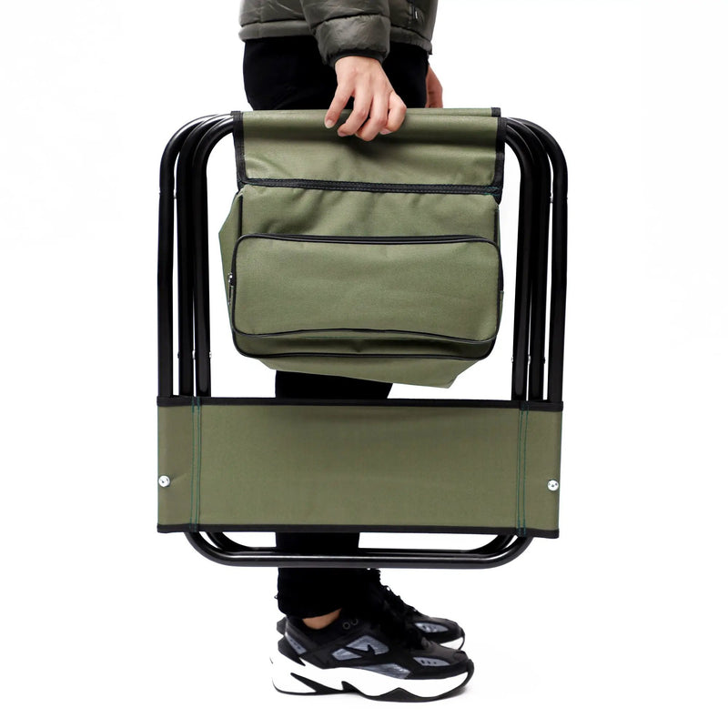 Folding Outdoor Chairs With Storage Bag, Portable Chair For Indoor, Outdoor Camping, Picnics And Fishing by HouseOfZazla