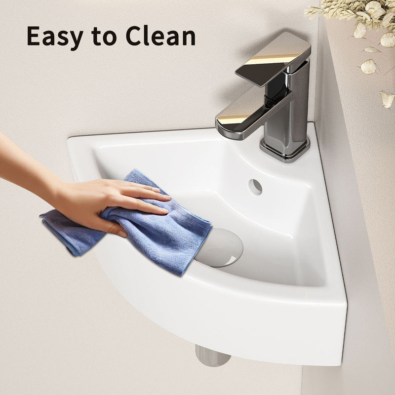 Triangle Corner Sink For Bathroom - Milk White by HouseOfZazla