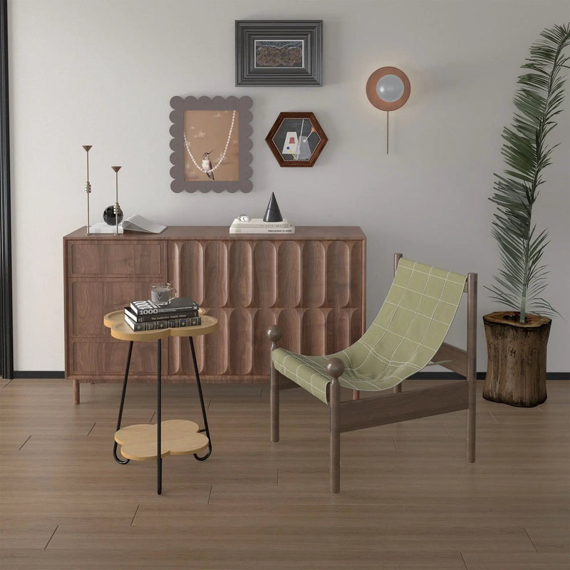 Petal Shape Accent Side Table - Acacia Wood by HouseOfZazla
