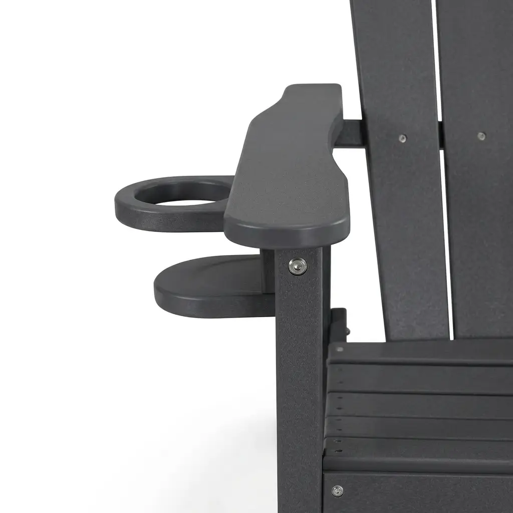HDPE Bar Height Adirondack Chair with Cup Holder - Gray by HouseOfZazla