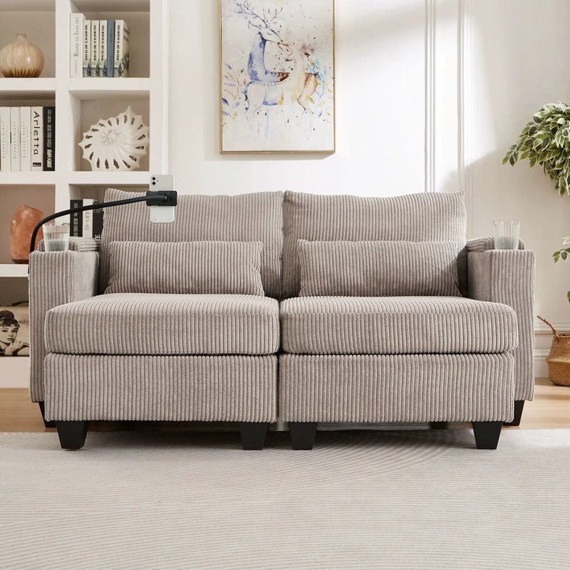 Convertible Chaise Lounge Sofa Chair With USB Ports, Cup Holders, Phone Holder And Storage by Unique Piece Furniture