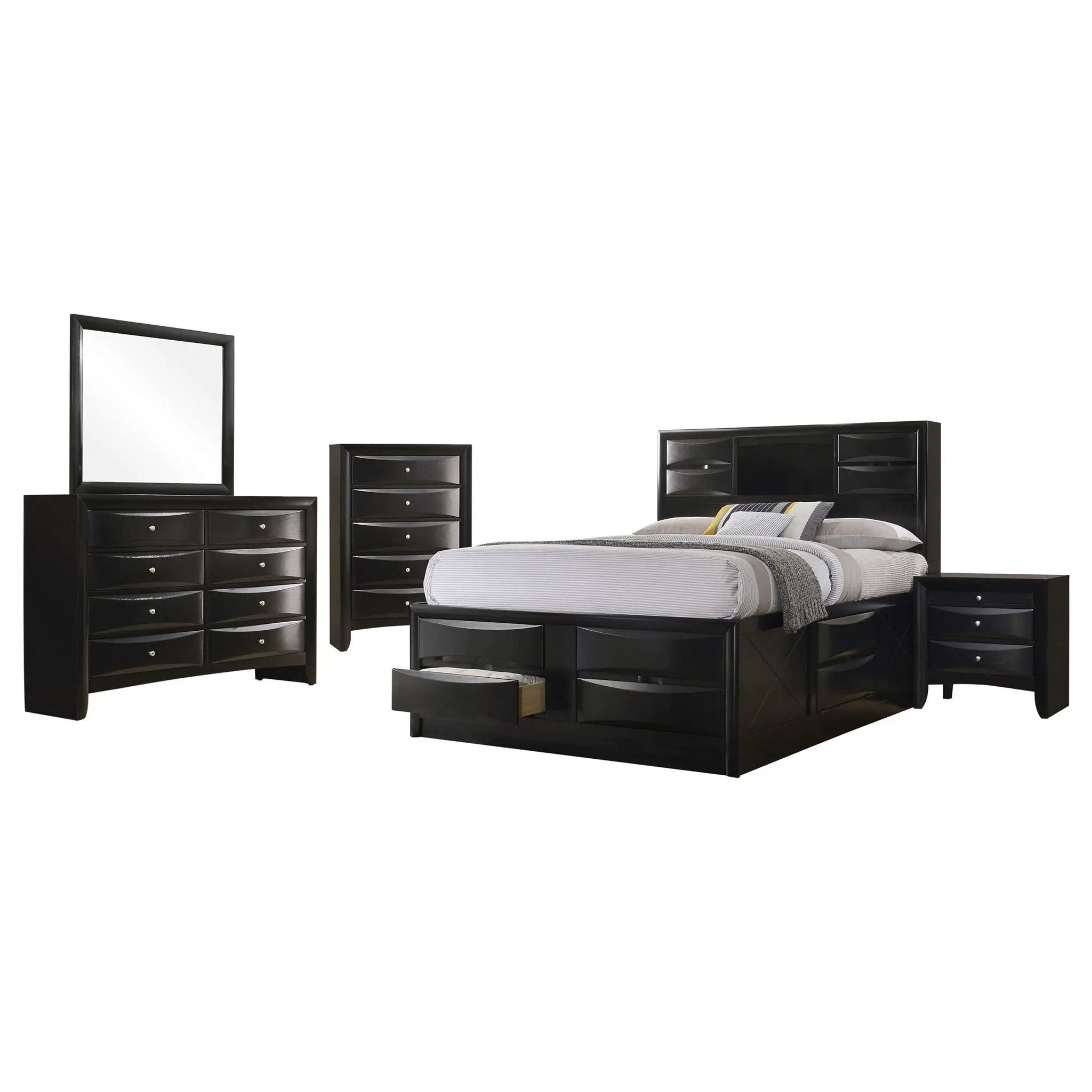 Briana 5-piece California King Bedroom Set Black by Unique Piece Furniture