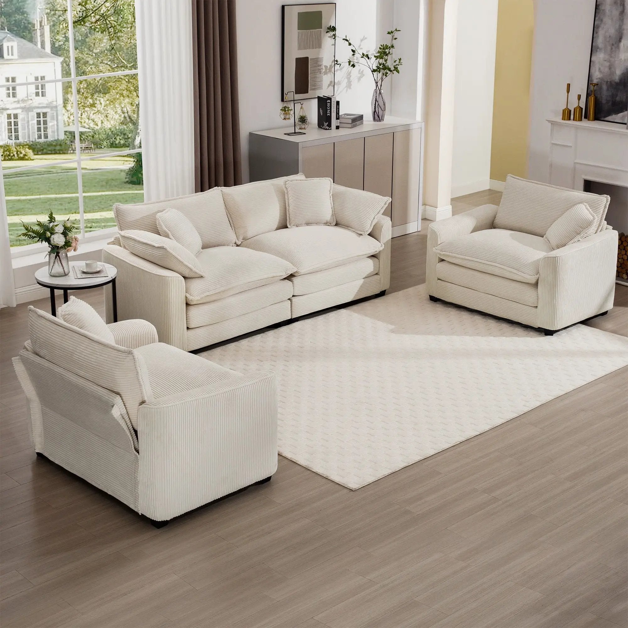 Elegant Oversized Sectional Sofa Set With Deep Seats And Flexible Layout by HouseOfZazla