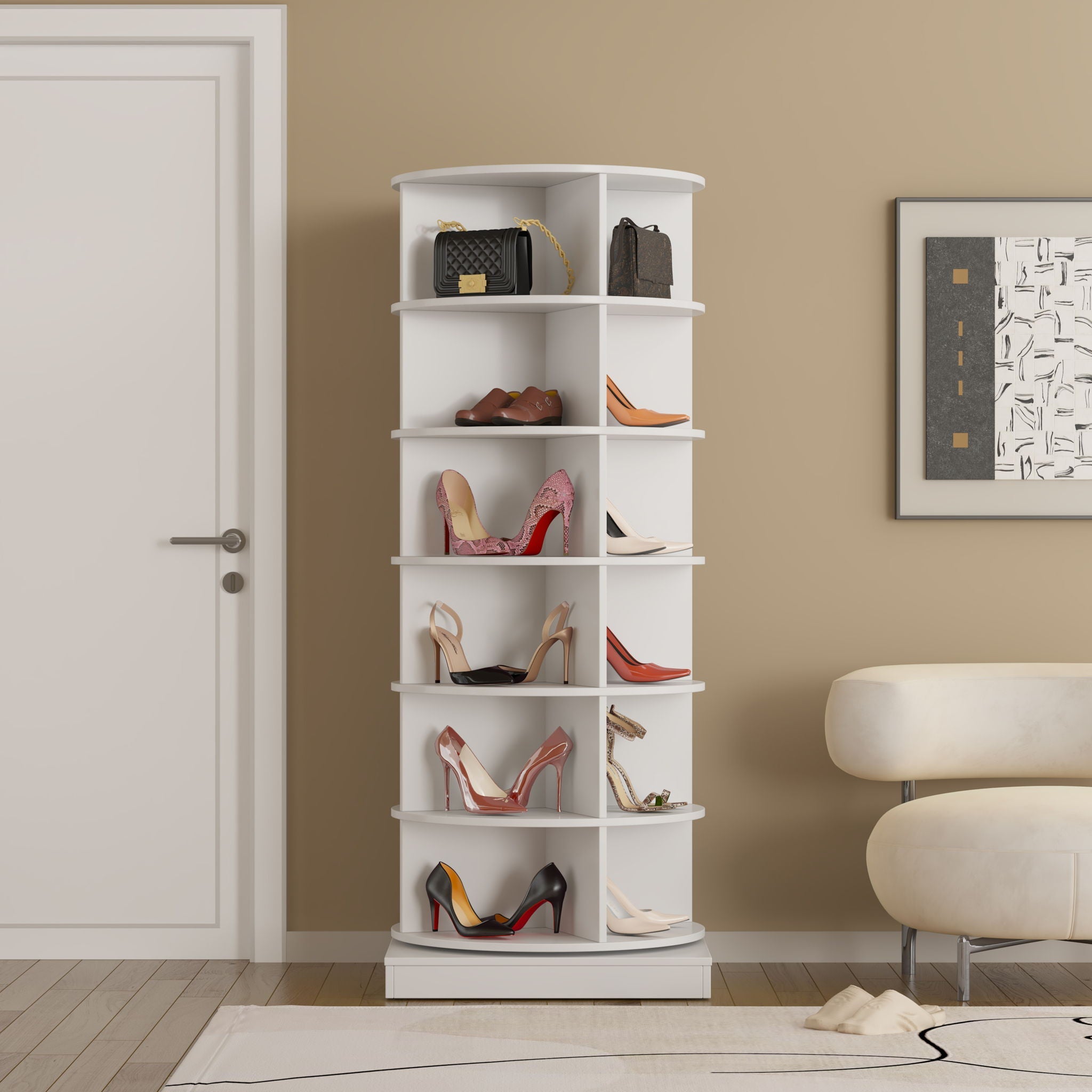 360 Rotating Shoe Cabinet 6 Layers by HouseOfZazla