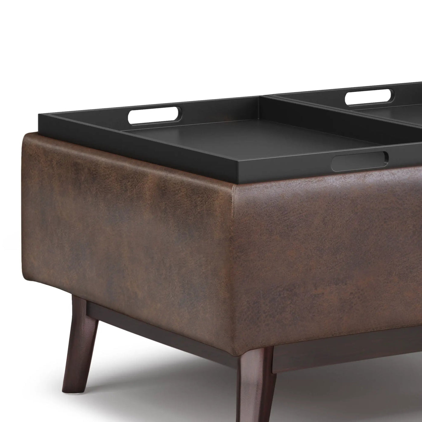 Owen - Tray Top Small Coffee Table Upholstered Storage Ottoman by HouseOfZazla
