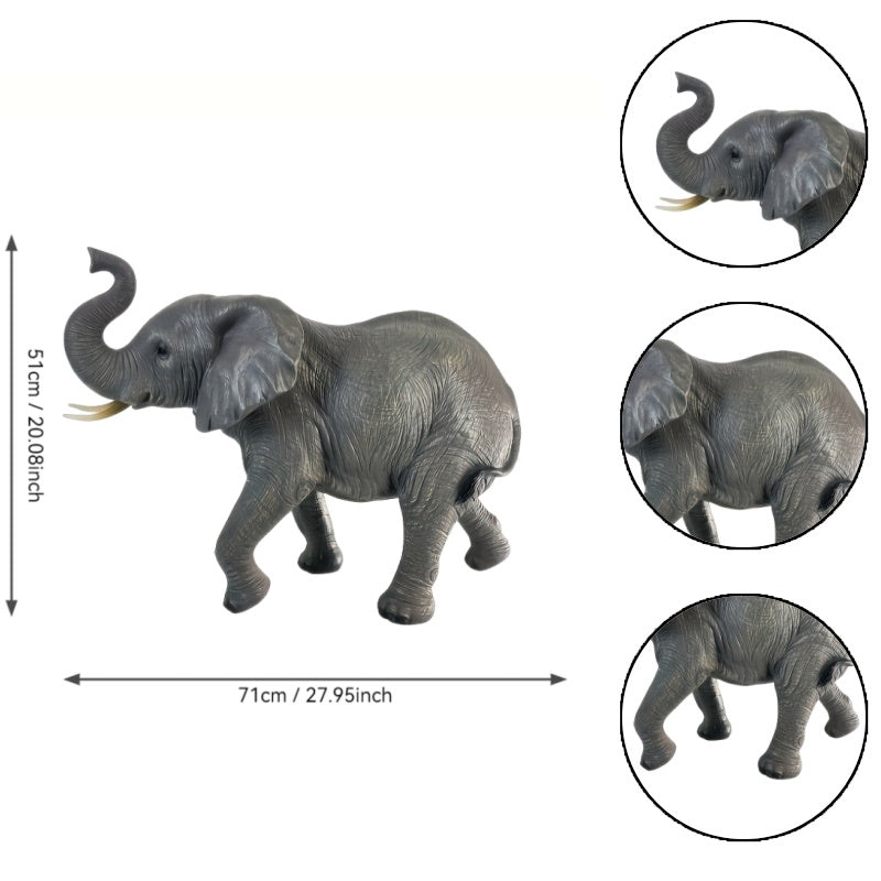 20'' Tall Resin Elephant Statue with Raised Trunk by HouseOfZazla