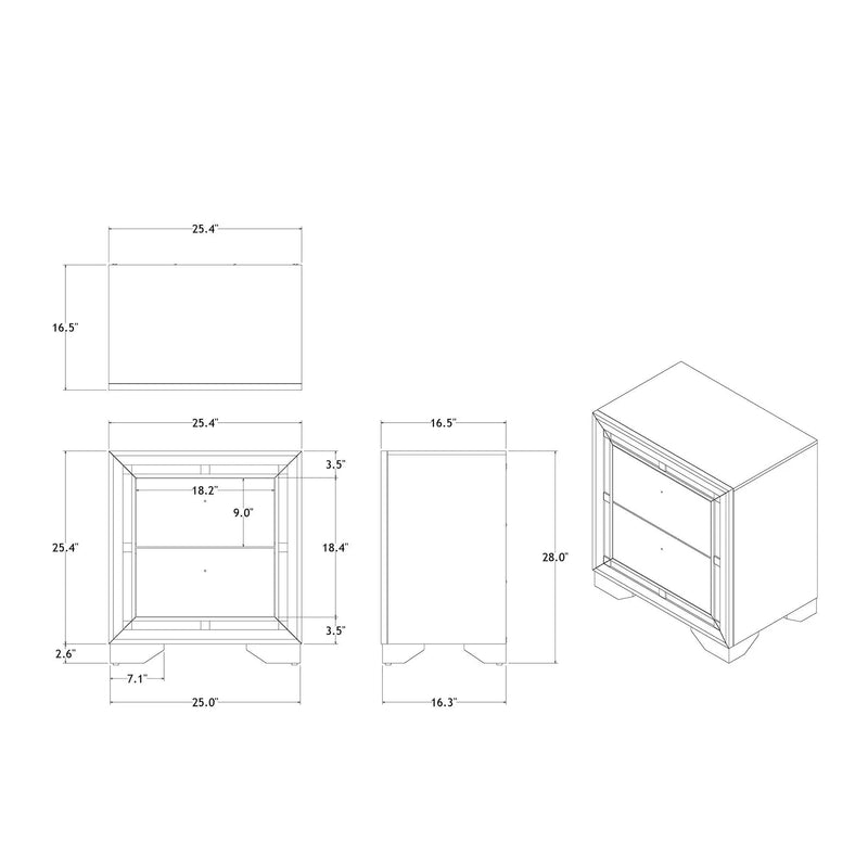 Chloe - Nightstand - Gemstone Silver by Unique Piece Furniture