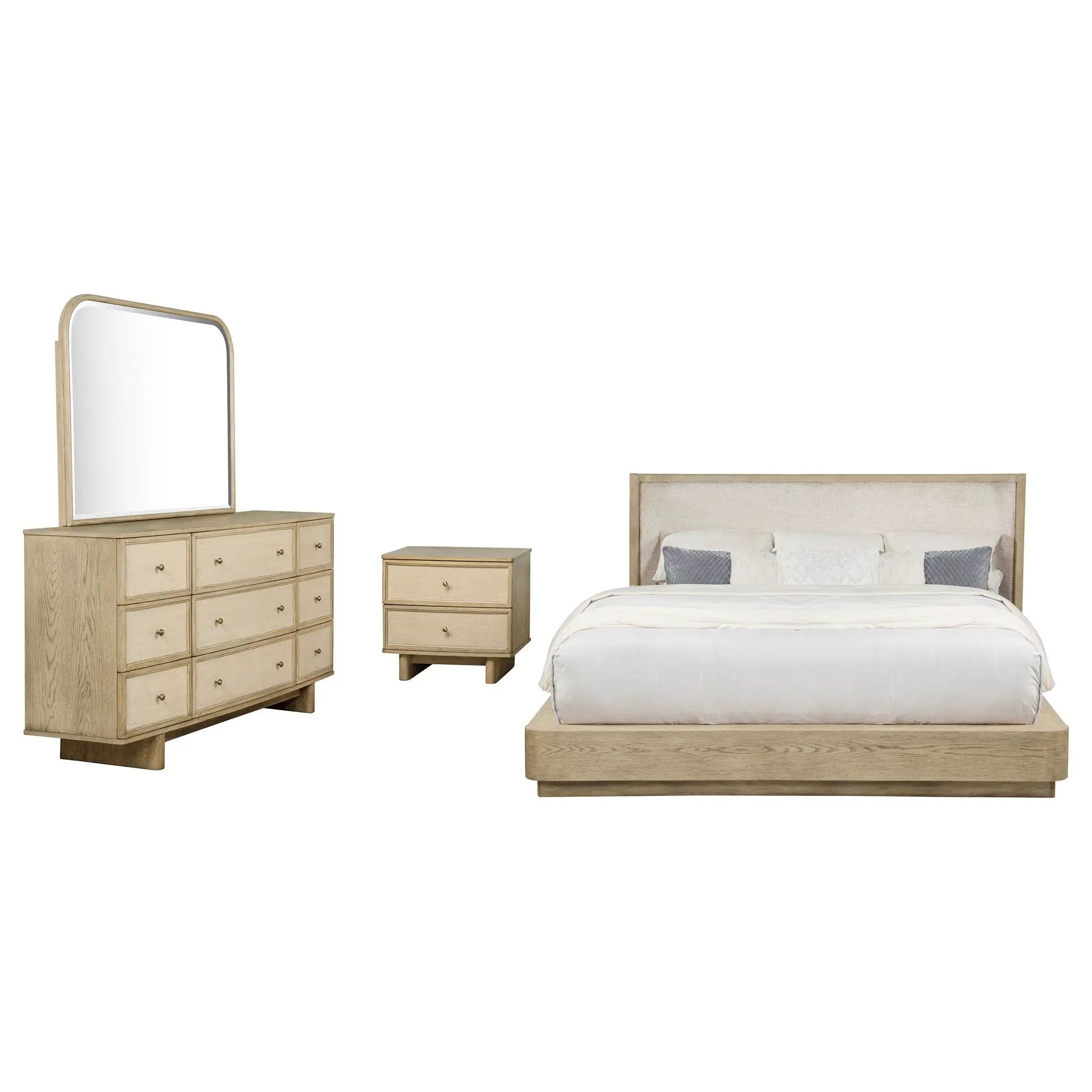 Kailani 4-piece Queen Bedroom Set Beige Oak by Unique Piece Furniture