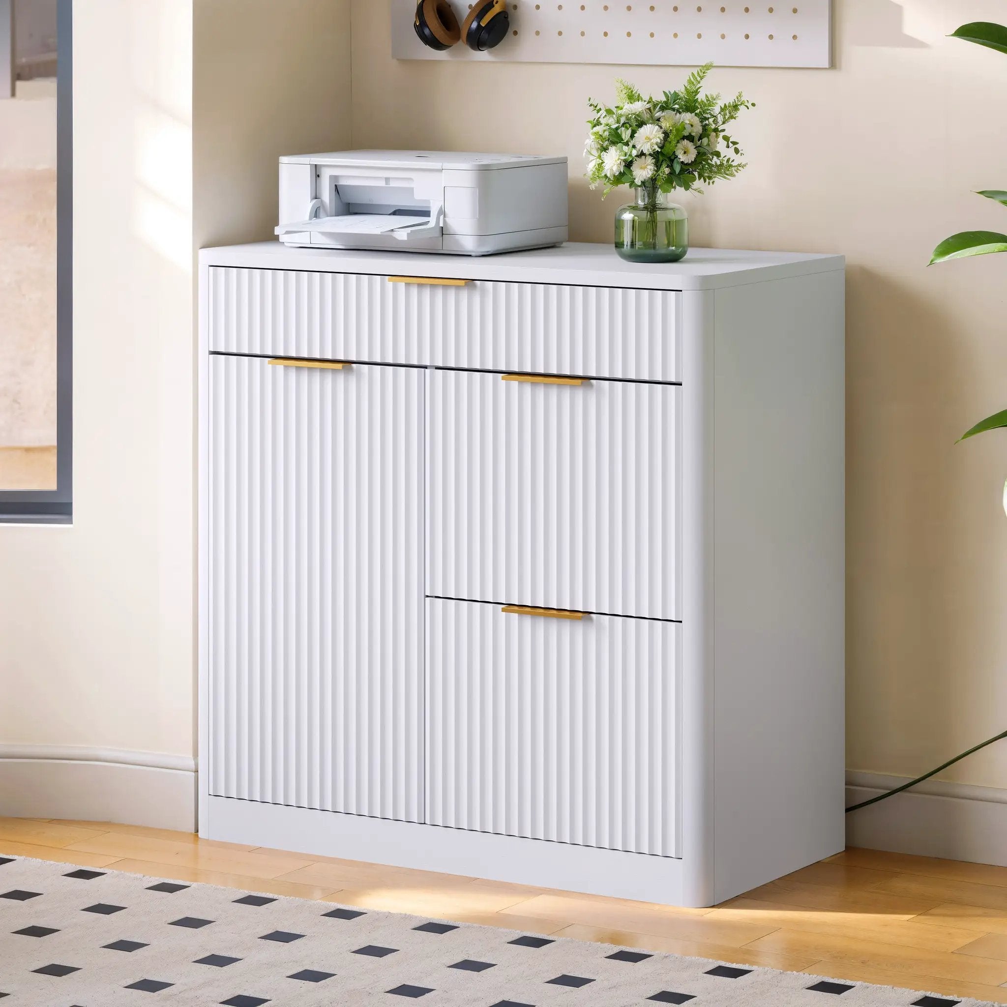 Freestanding Office File Cabinet with Built-in Charging Station by HouseOfZazla