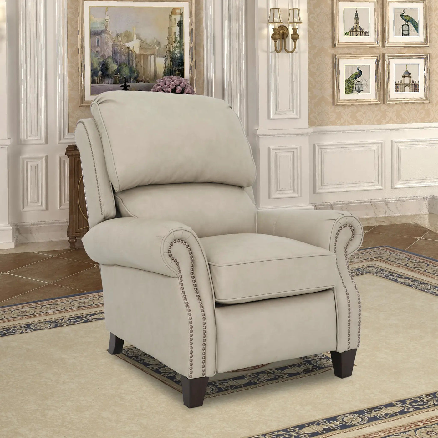 Churchill - Push Thru The Arm Recliner - Cabernet by Unique Piece Furniture