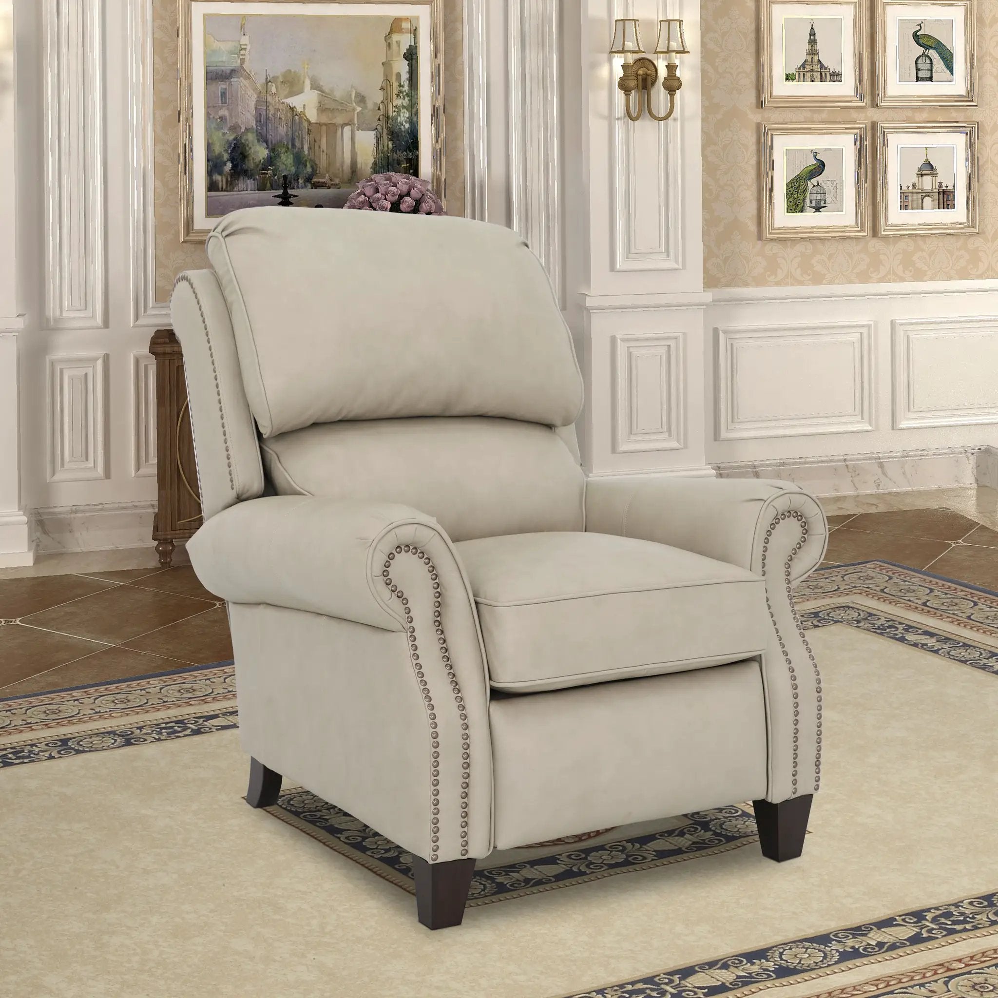 Churchill - Push Thru The Arm Recliner - Cabernet by Unique Piece Furniture