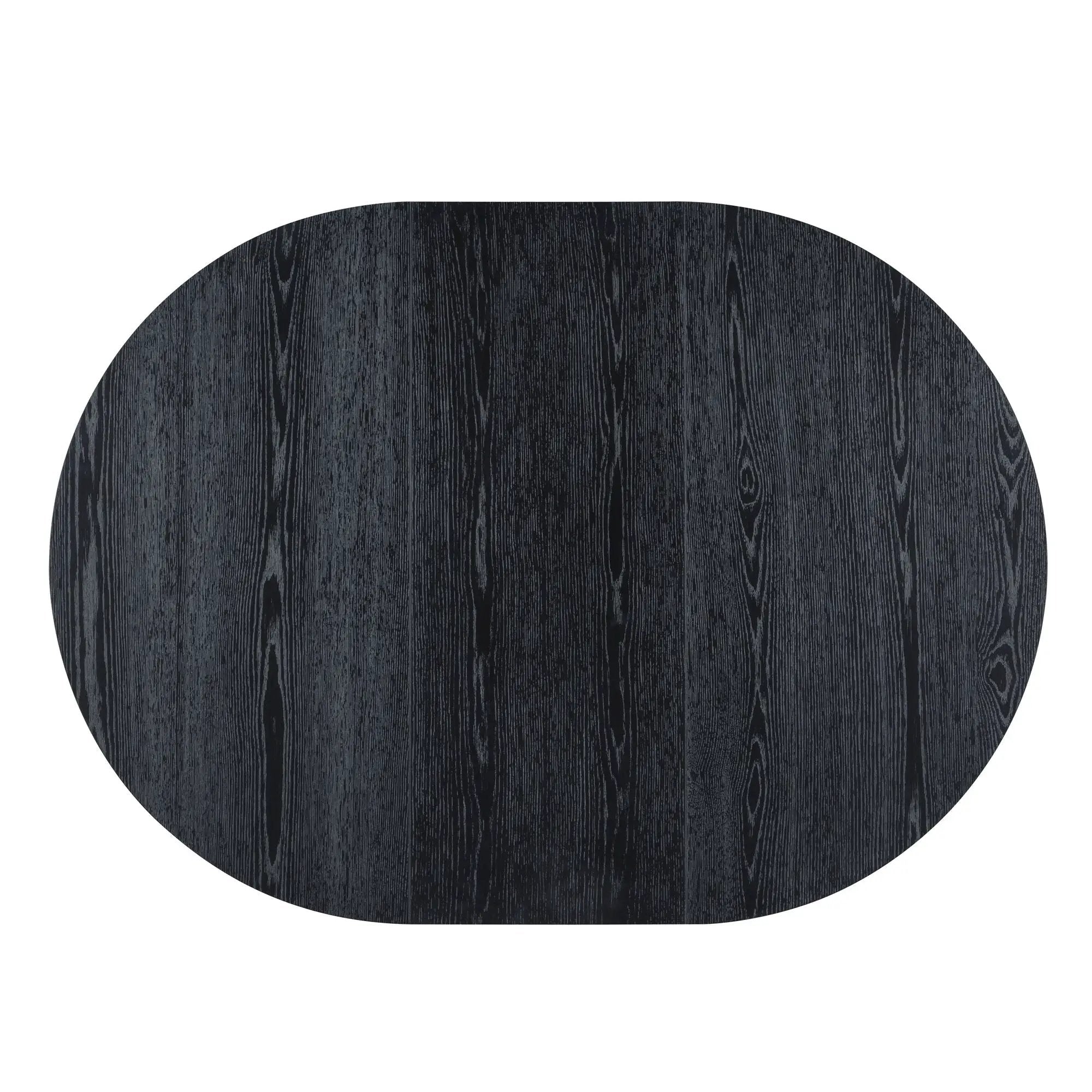 5 Piece Dining Set Extendable Round Table And 4 Chairs - Black / Oak