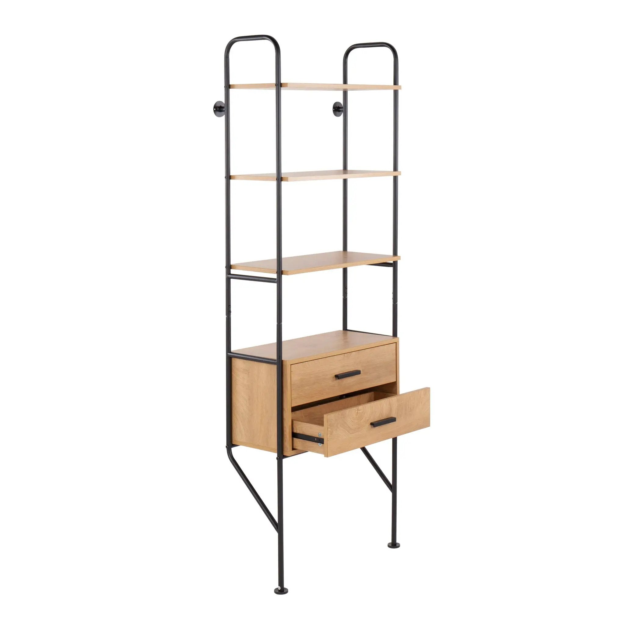 Lean - Industrial Bookcase - Black / Brown by Unique Piece Furniture